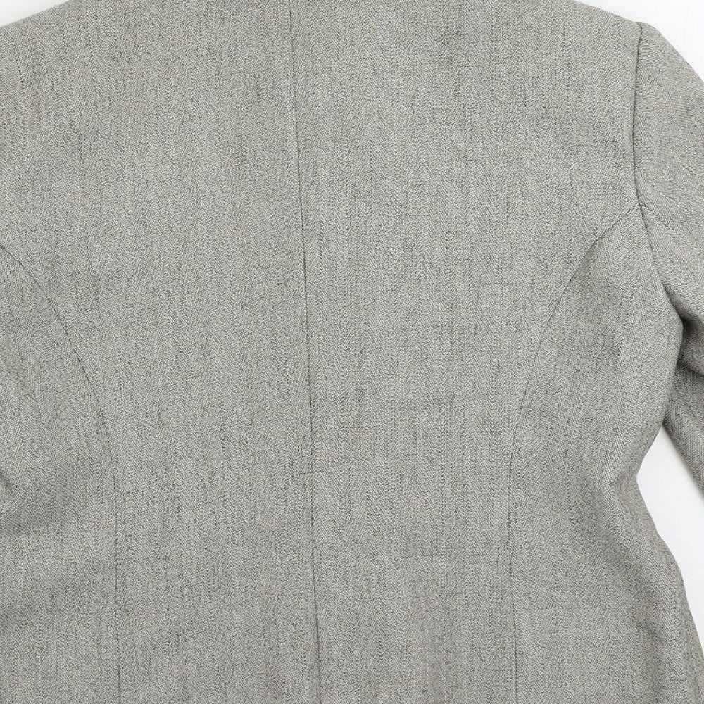AMARANTO Womens Beige Jacket Blazer Size 12 Button