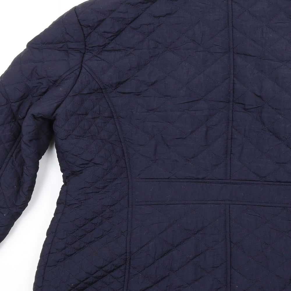 Bonmarché Womens Blue Quilted Coat Size 12 Zip