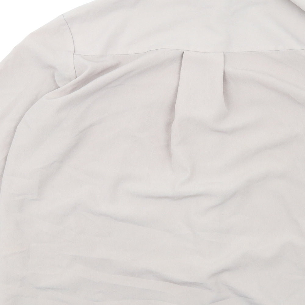 H&M Womens Beige Polyester Basic Button-Up Size 8 Collared