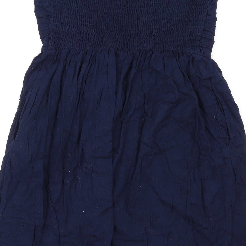 Zara Womens Blue Cotton A-Line Size L Sweetheart Pullover