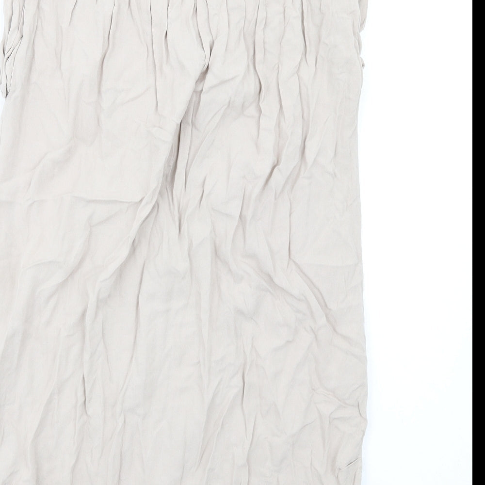 New Look Womens Beige Viscose Basic Tank Size 10 V-Neck