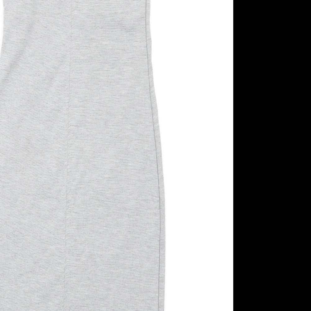 Zara Womens Grey Polyester Bodycon Size M Scoop Neck Pullover