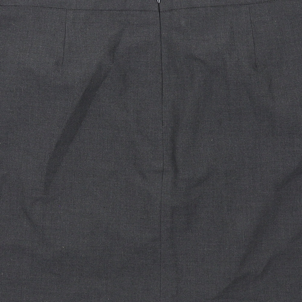 Marks & Spencer Womens Grey Polyester A-Line Skirt Size 12 Zip