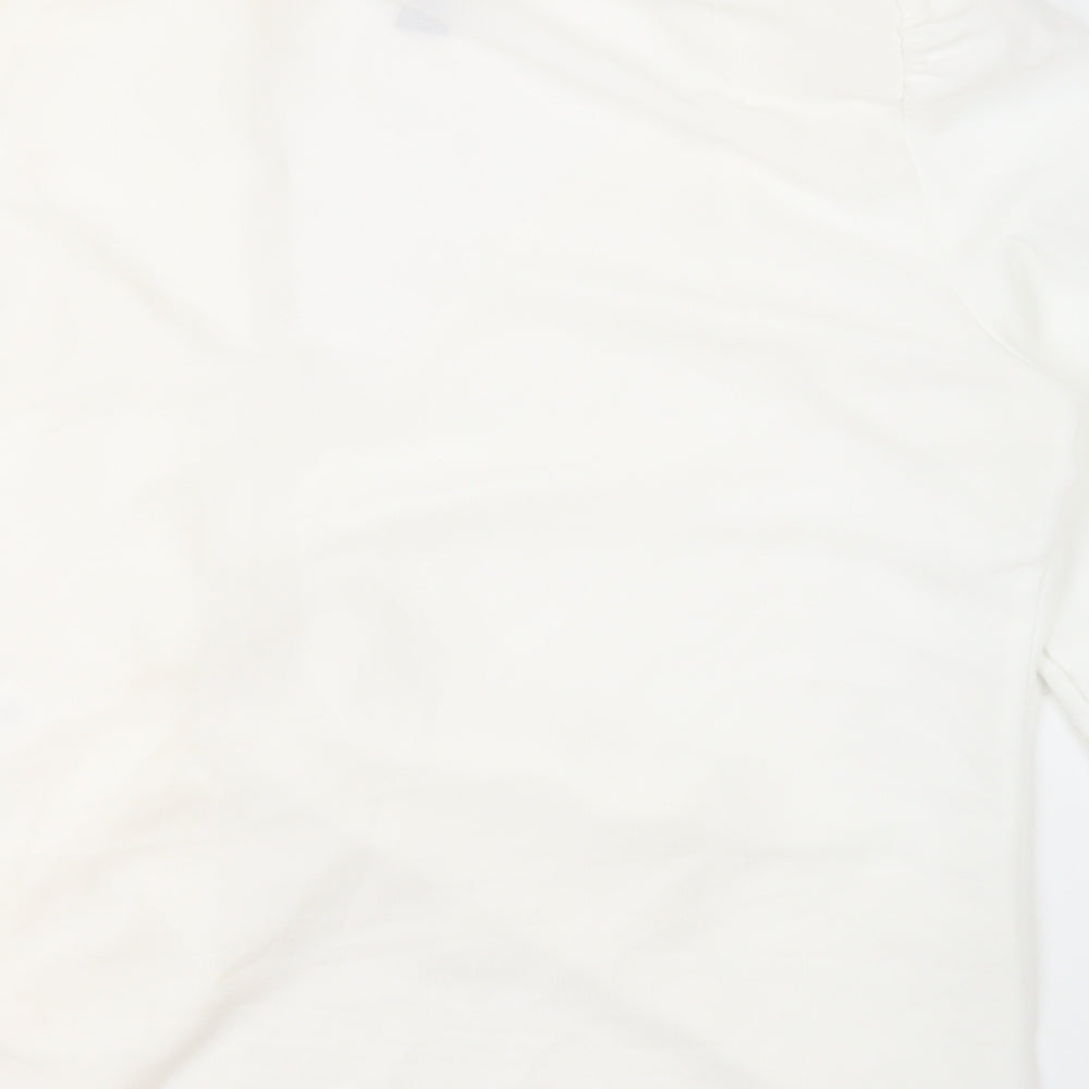 New Look Womens Ivory Polyester Basic Blouse Size 10 Collared - Ring Detail
