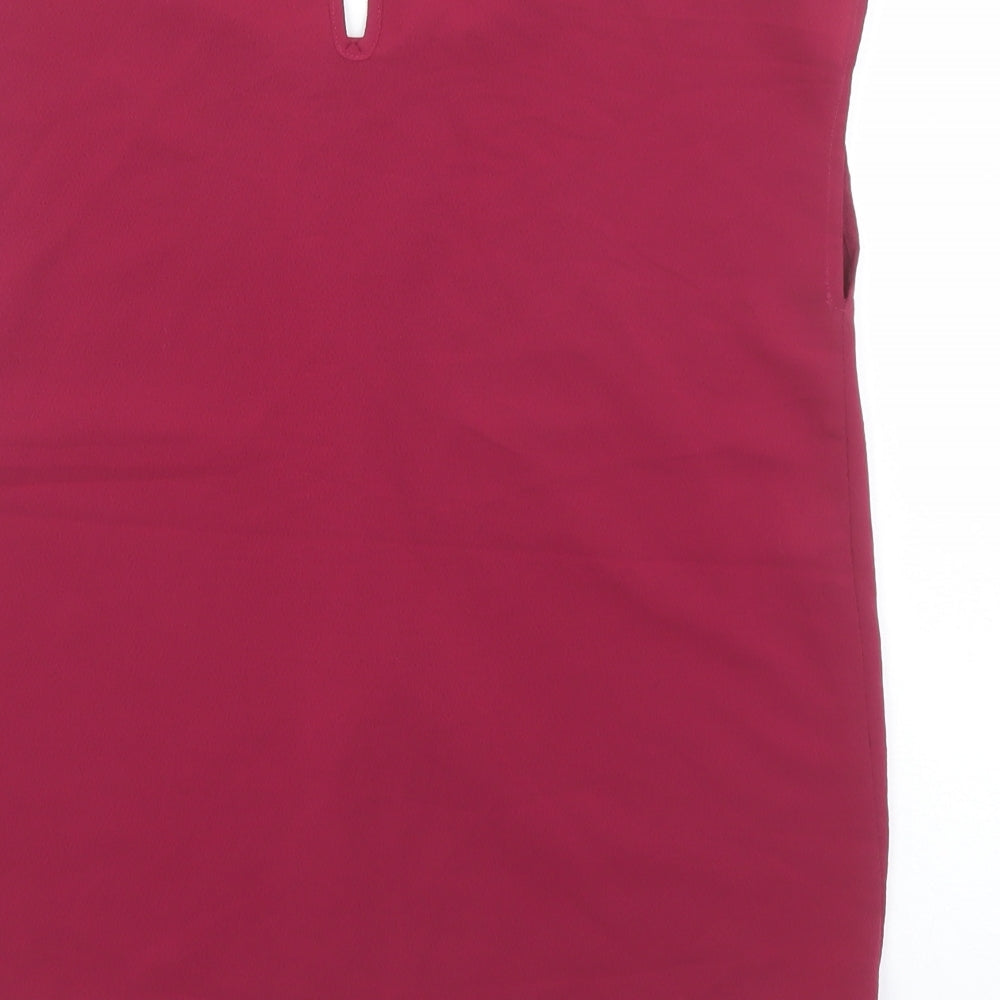 VERO MODA Womens Red Polyester Basic Blouse Size XS Round Neck