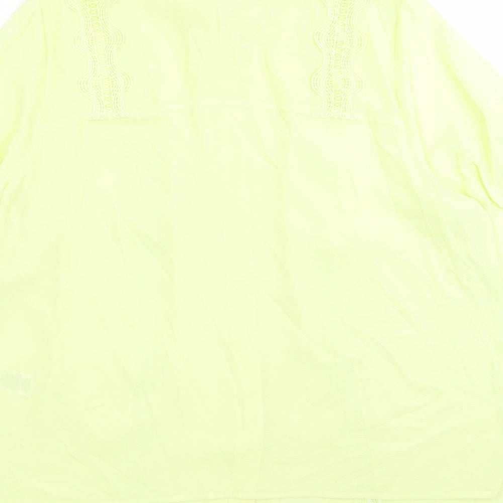 Marks & Spencer Womens Yellow Polyester Basic Button-Up Size 18 Collared
