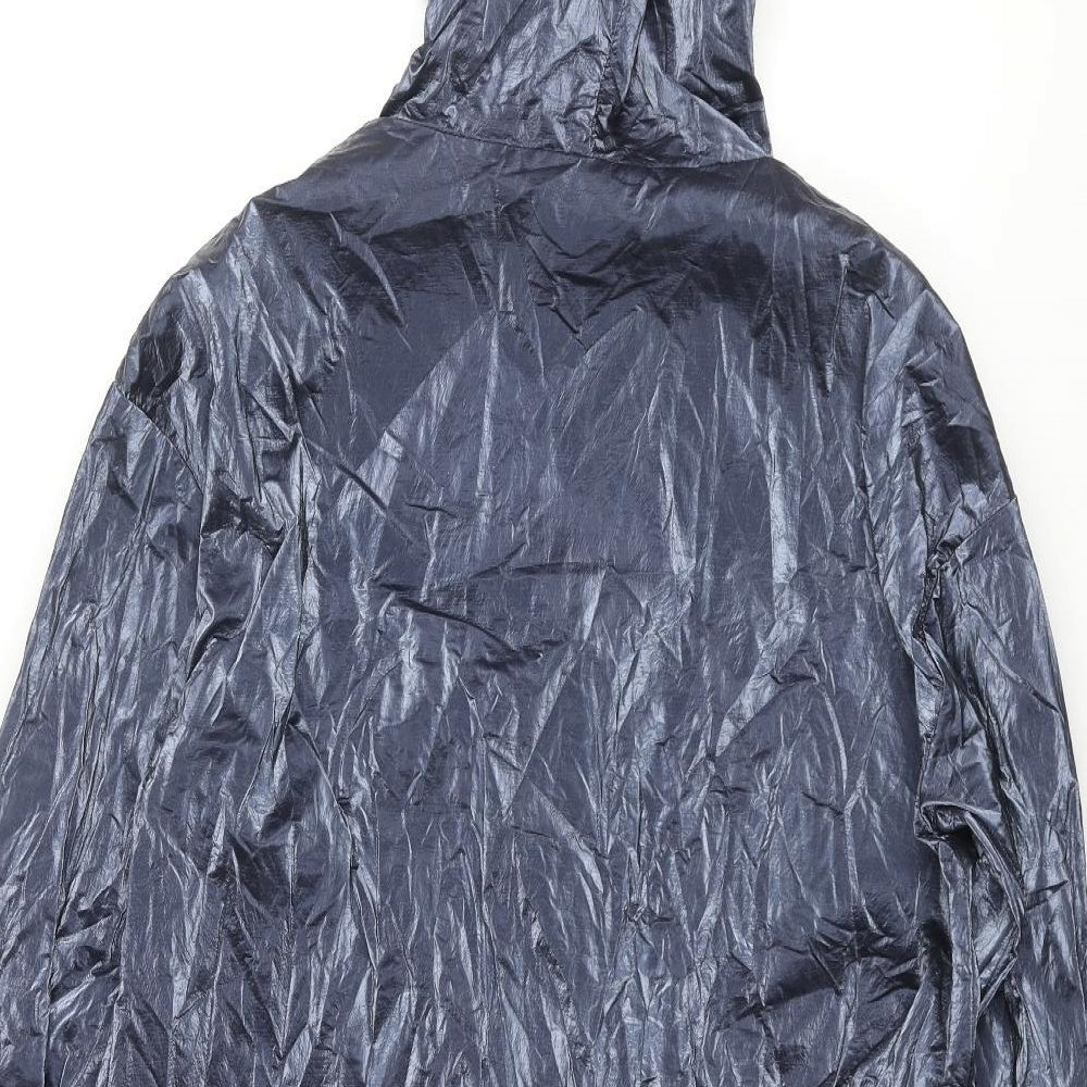 James Lakeland Womens Blue Rain Coat Coat Size 12 Zip