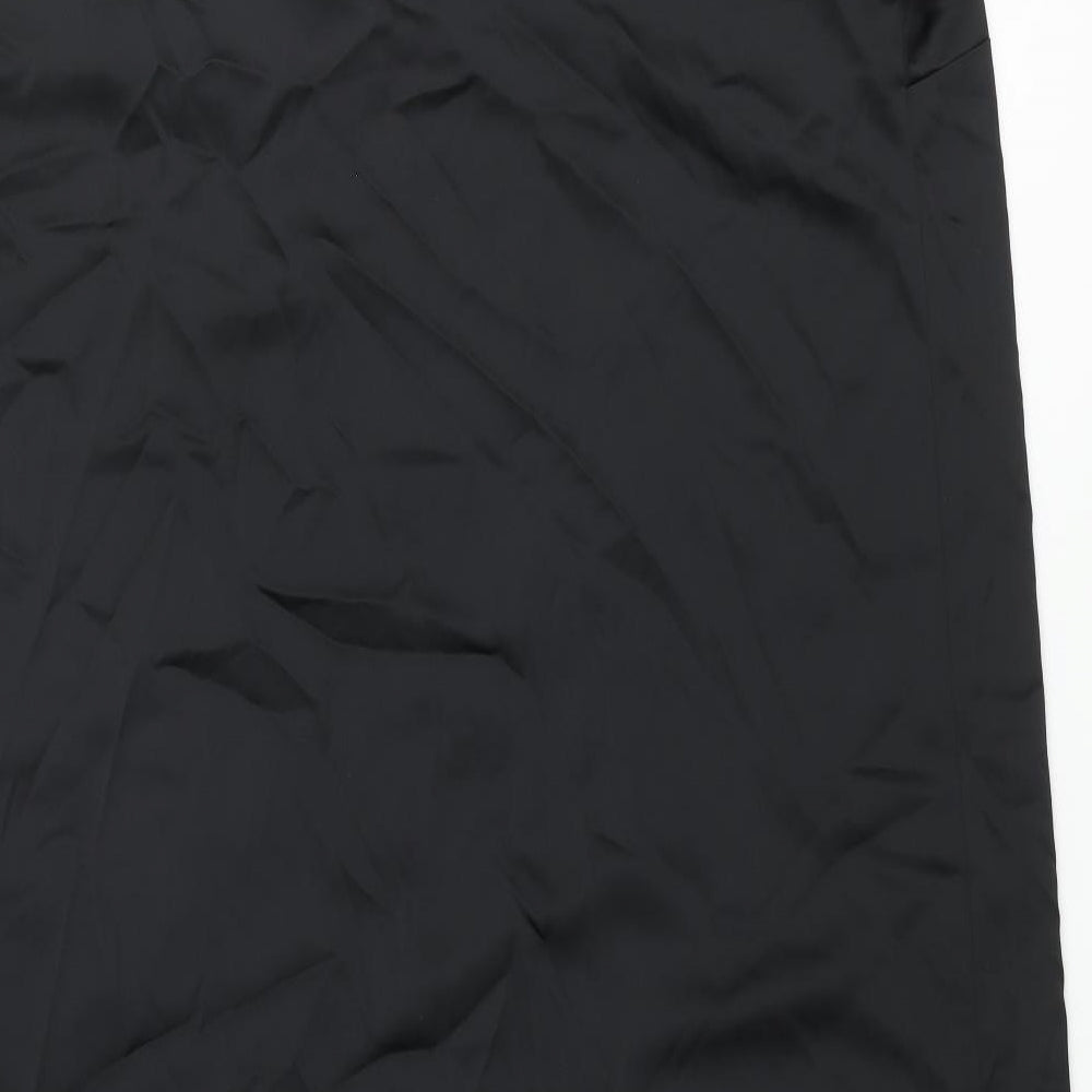 Marks & Spencer Womens Black Polyester Slip Dress Size 22 Square Neck Pullover