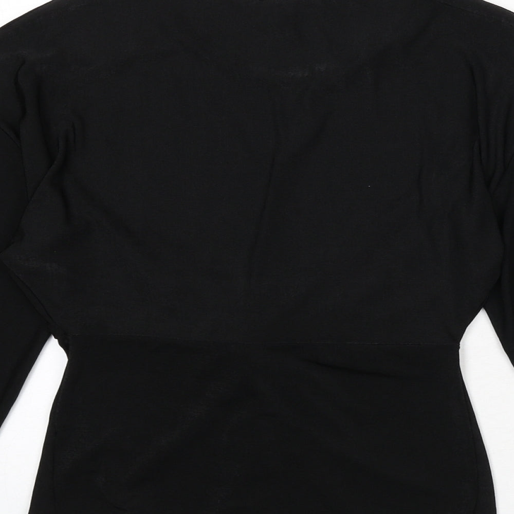 river is Womens Black Polyester Basic Blouse Size 10 Round Neck