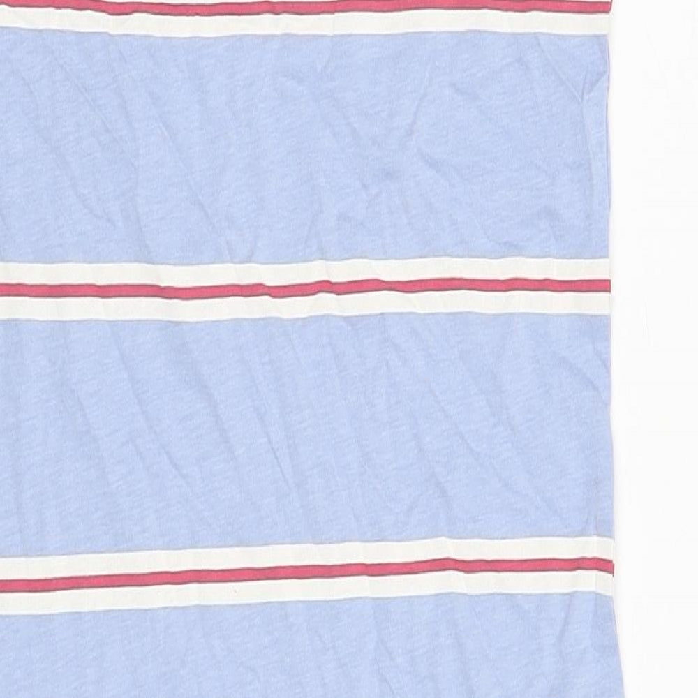 Marks & Spencer Womens Blue Striped Cotton Tank Dress Size S Round Neck Pullover