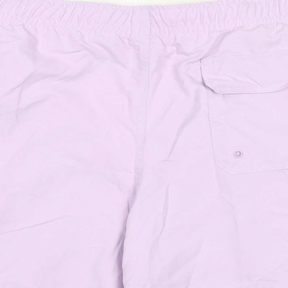 Marks & Spencer Mens Purple Polyester Bermuda Shorts Size 3XL L6 in Regular Drawstring - Swim Shorts
