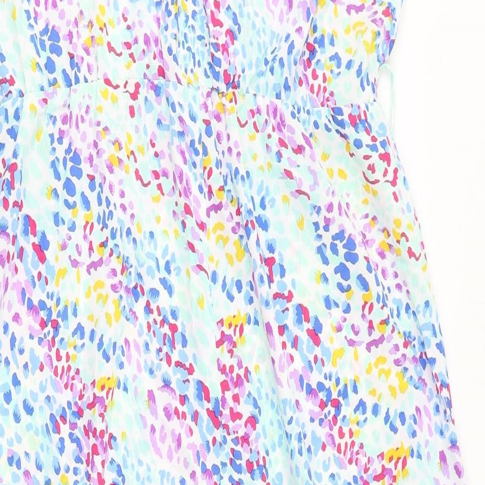 Quiz Womens Multicoloured Geometric Polyester Maxi Size 14 V-Neck Pullover