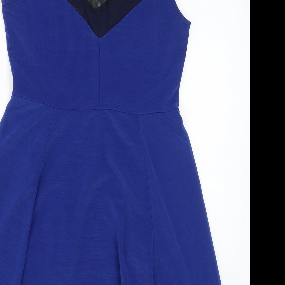 Divided by H&M Womens Blue Polyester A-Line Size S Round Neck Pullover