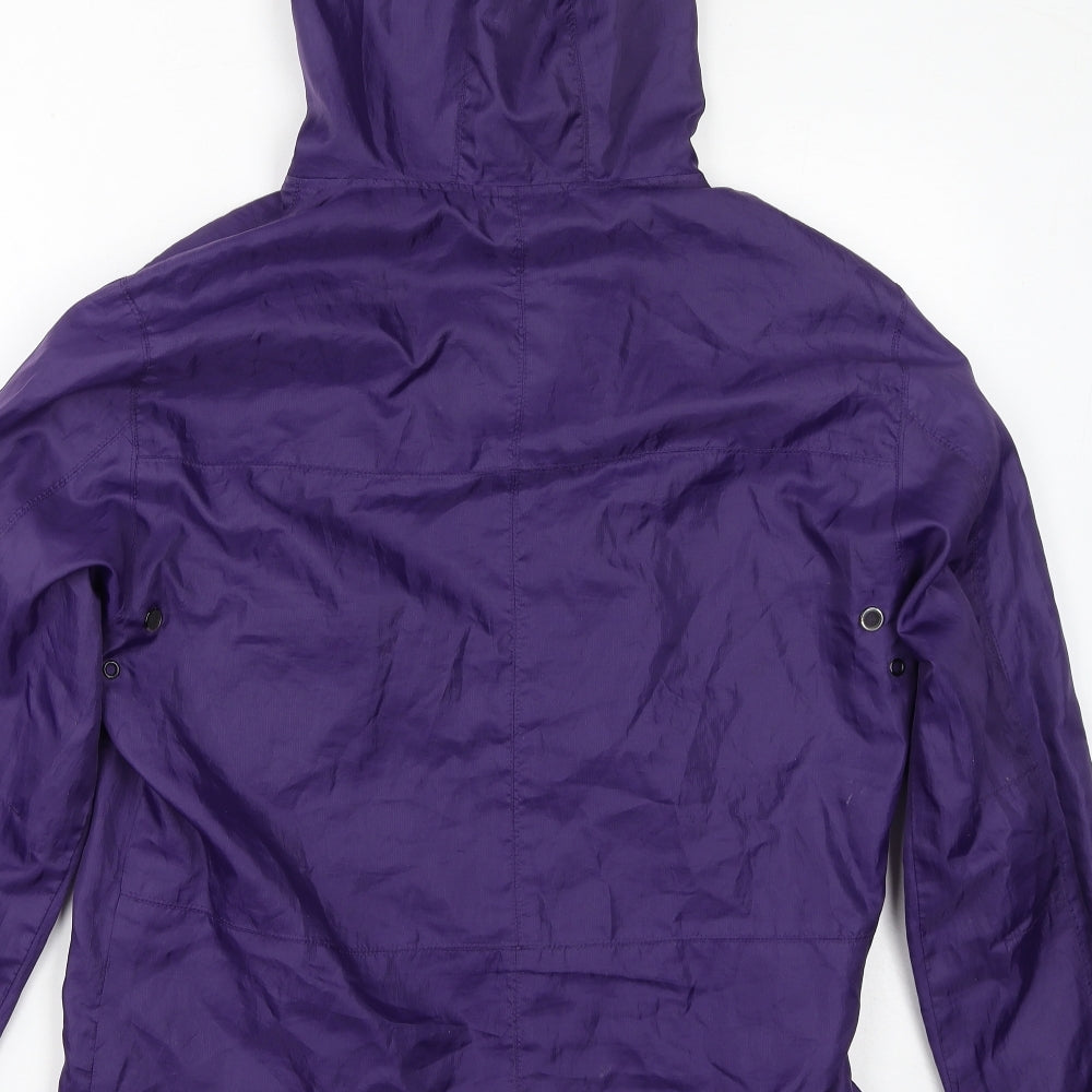 Bershka Womens Purple Rain Coat Coat Size M Zip