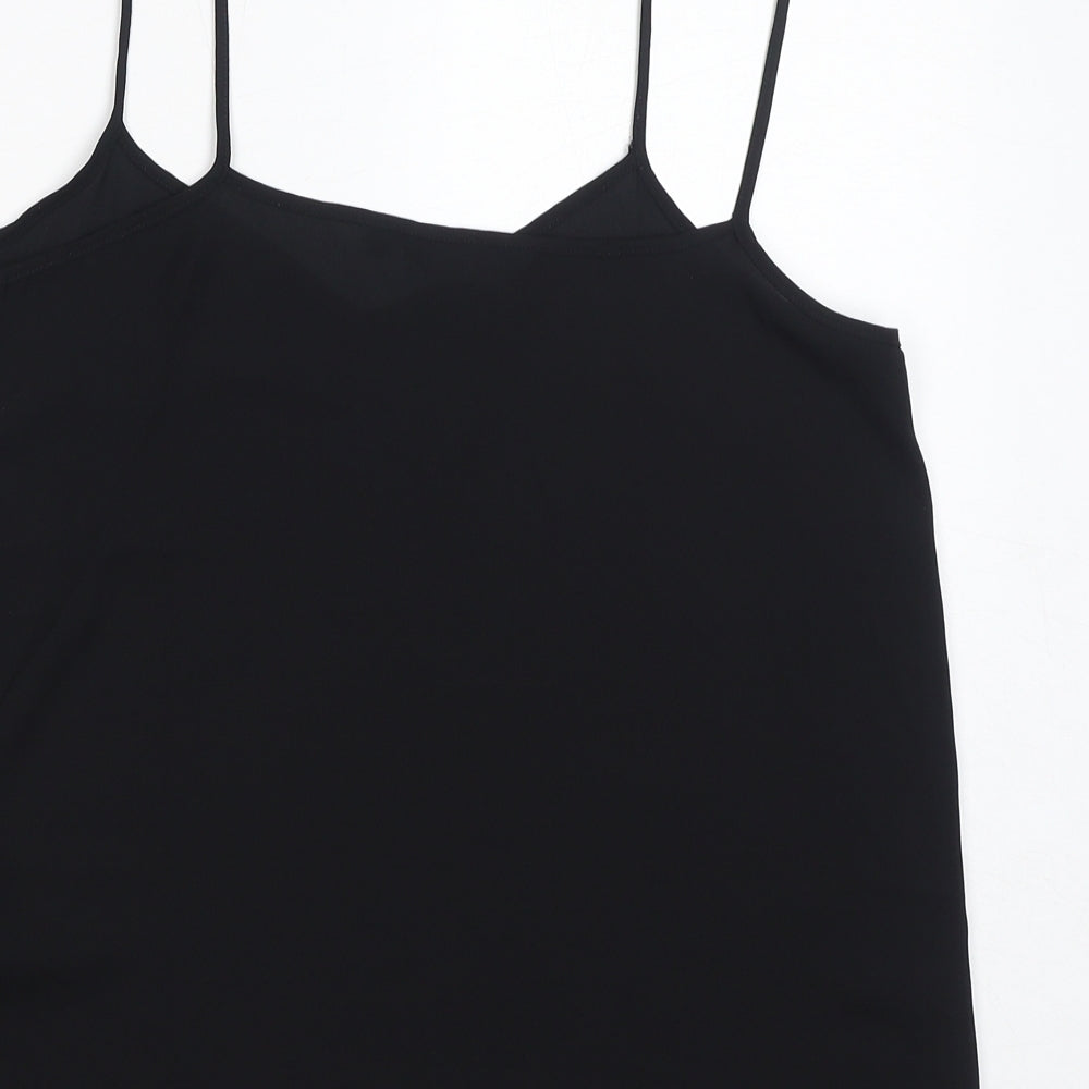 New Look Womens Black Polyester Basic Tank Size 10 V-Neck