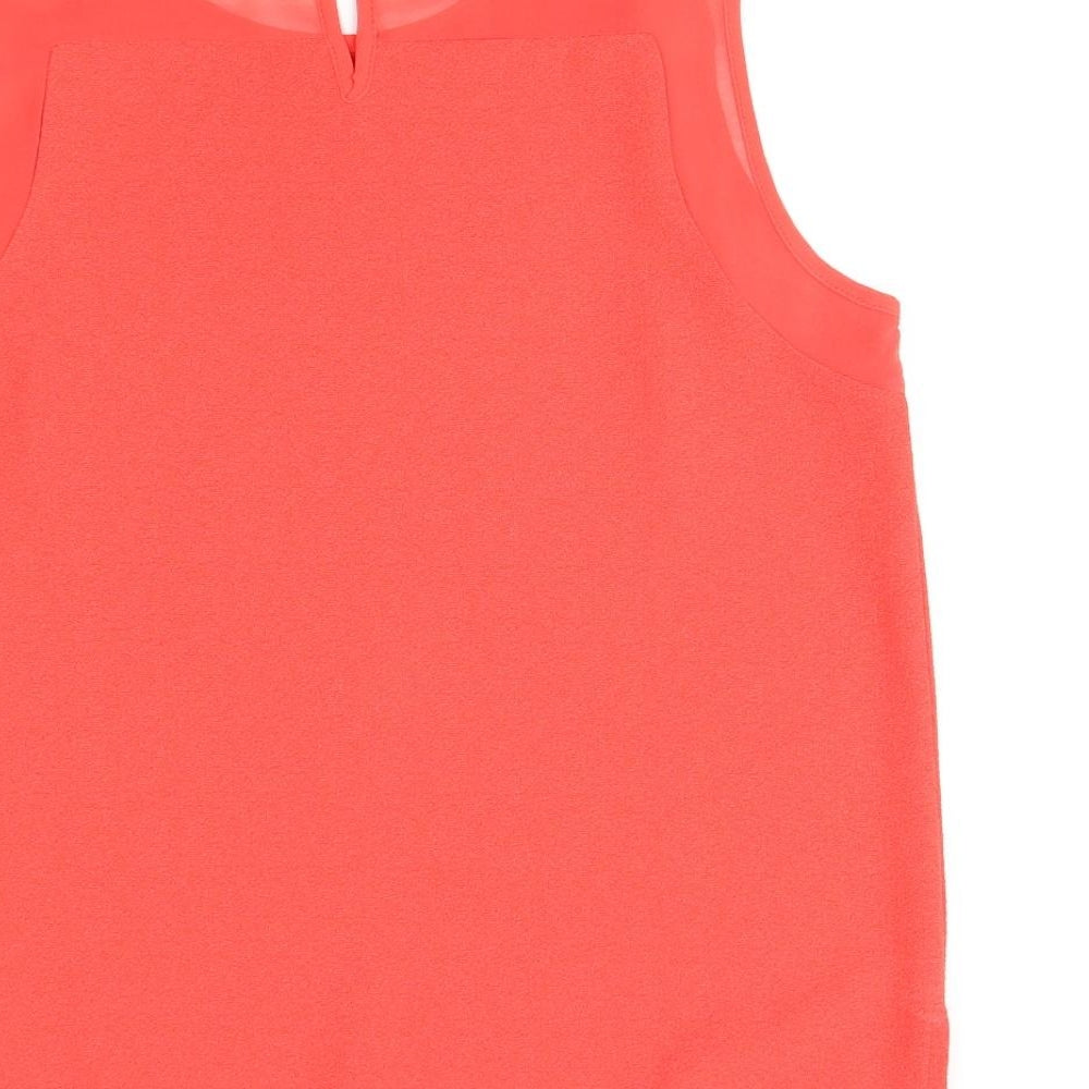Wallis Womens Red Polyester Basic T-Shirt Size 12 Round Neck