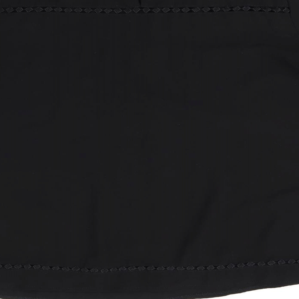 New Look Womens Black Polyester Basic T-Shirt Size 12 Round Neck