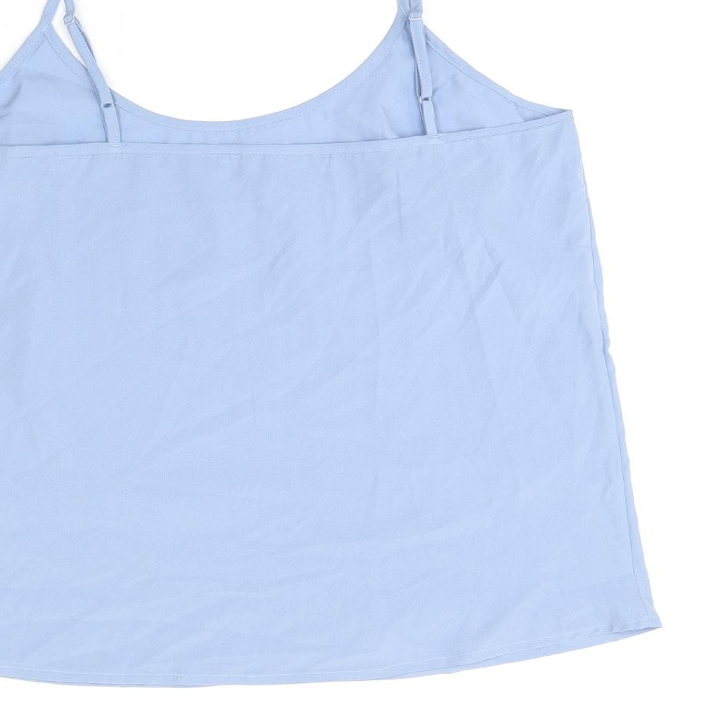 Marks & Spencer Womens Blue Polyester Camisole T-Shirt Size 10 V-Neck