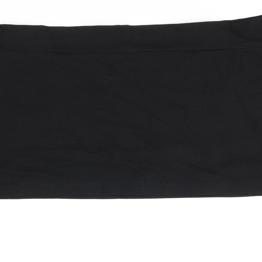 ASOS Womens Black Cotton Cropped T-Shirt Size 16 Off the Shoulder