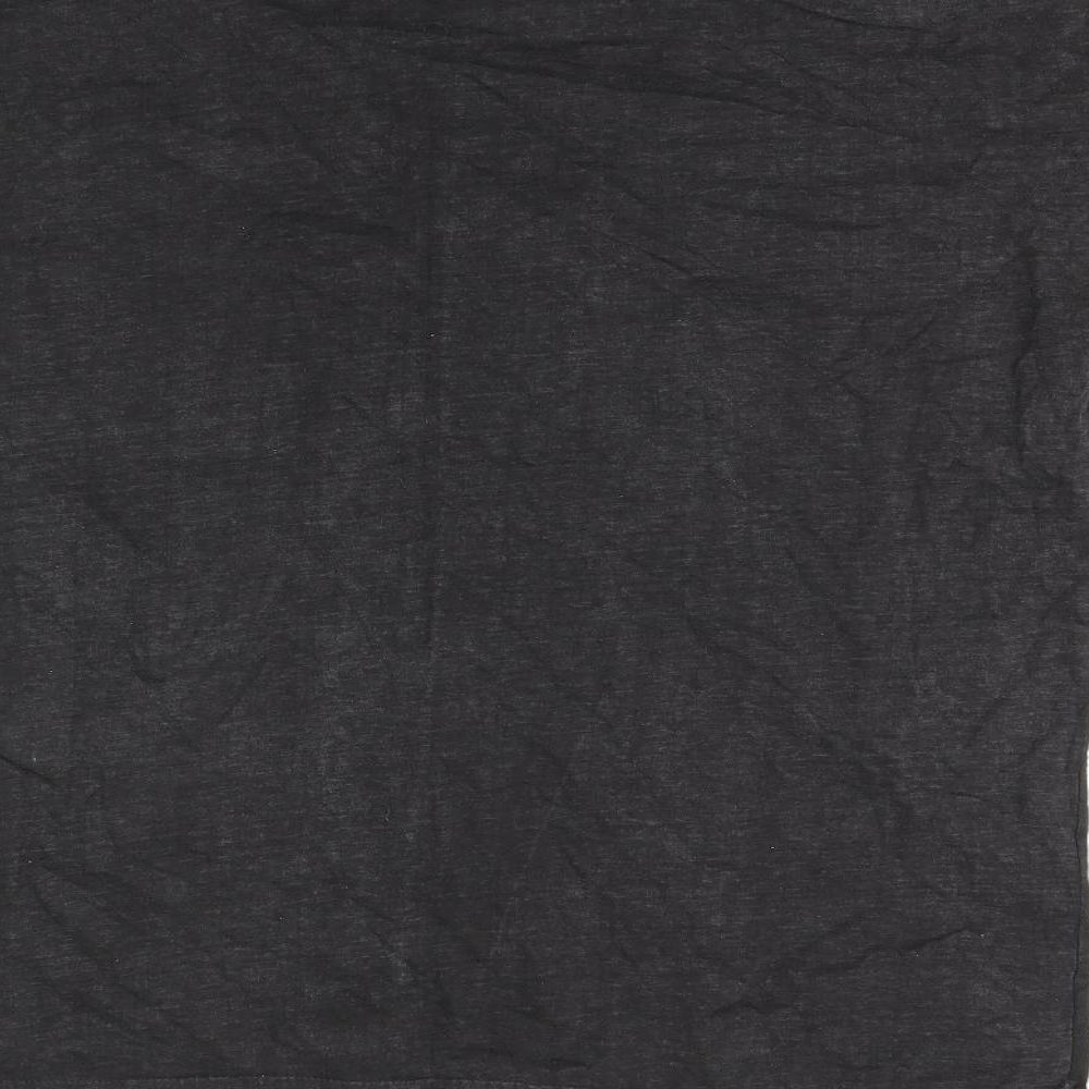 Honey Womens Black Striped Cotton Basic T-Shirt One Size Round Neck - Stripes