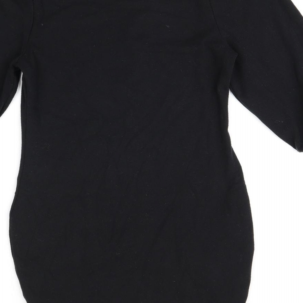 ASOS Womens Black Polyester Bodycon Size 8 Round Neck Pullover