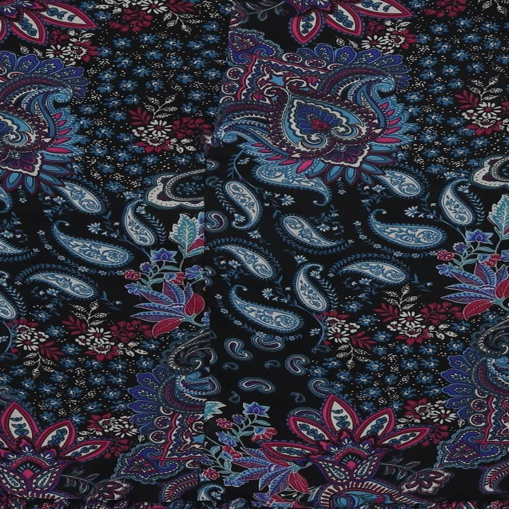 Wallis Womens Black Paisley Polyester Basic Blouse Size 8 V-Neck
