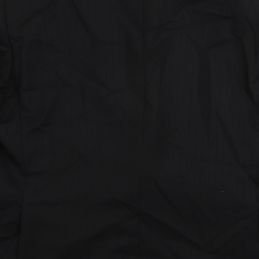 Frank Rostron Mens Black Striped Wool Jacket Suit Jacket Size 44 Regular