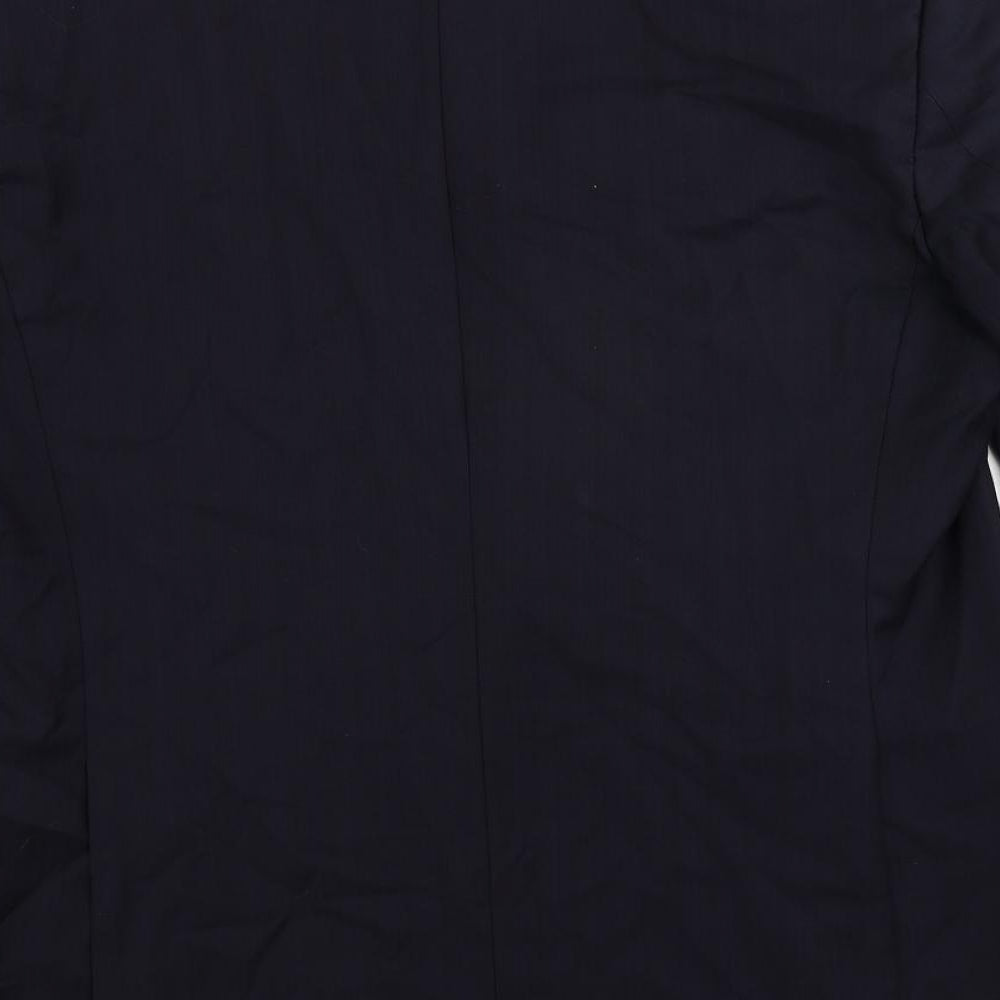 Marks & Spencer Mens Blue Striped Wool Jacket Suit Jacket Size 44 Regular