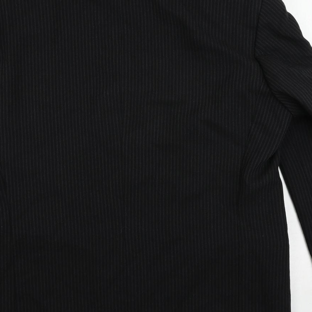 River Island Mens Black Striped Wool Jacket Suit Jacket Size 40 Regular