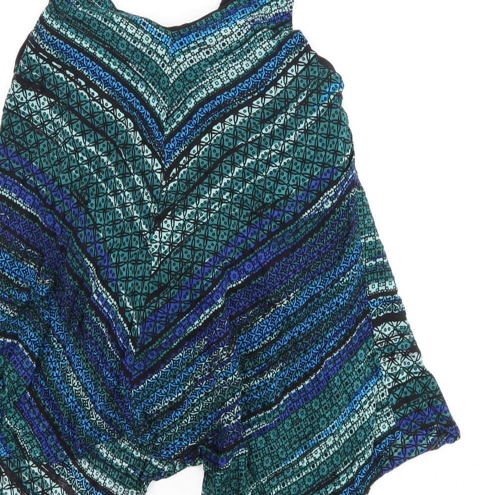 Apricot Womens Multicoloured Geometric Viscose Basic Tank Size 12 V-Neck - Asymmetric Hem