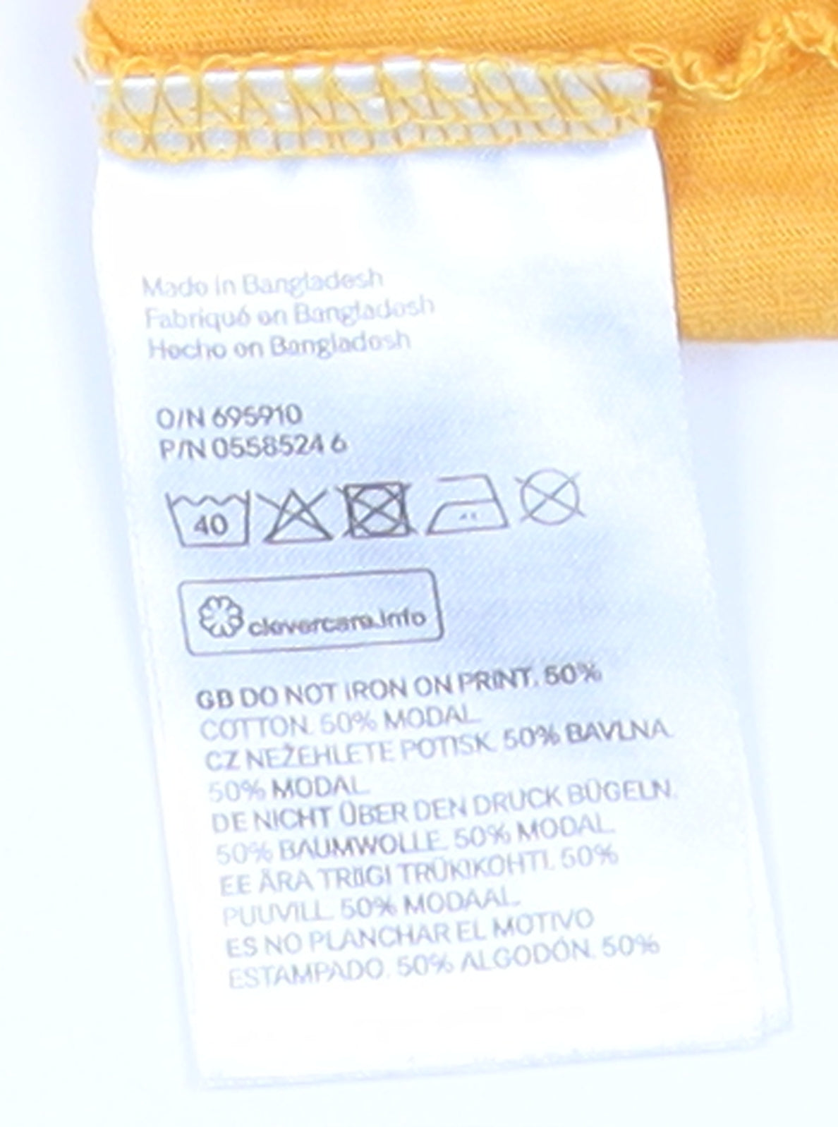 H&M Women's Yellow Cropped T-Shirt Crew Neck