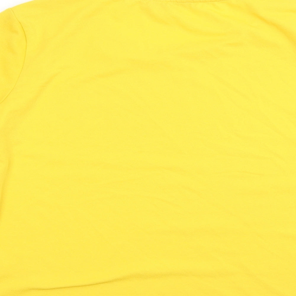 Per Una Womens Yellow Polyester Basic Blouse Size 14 Round Neck