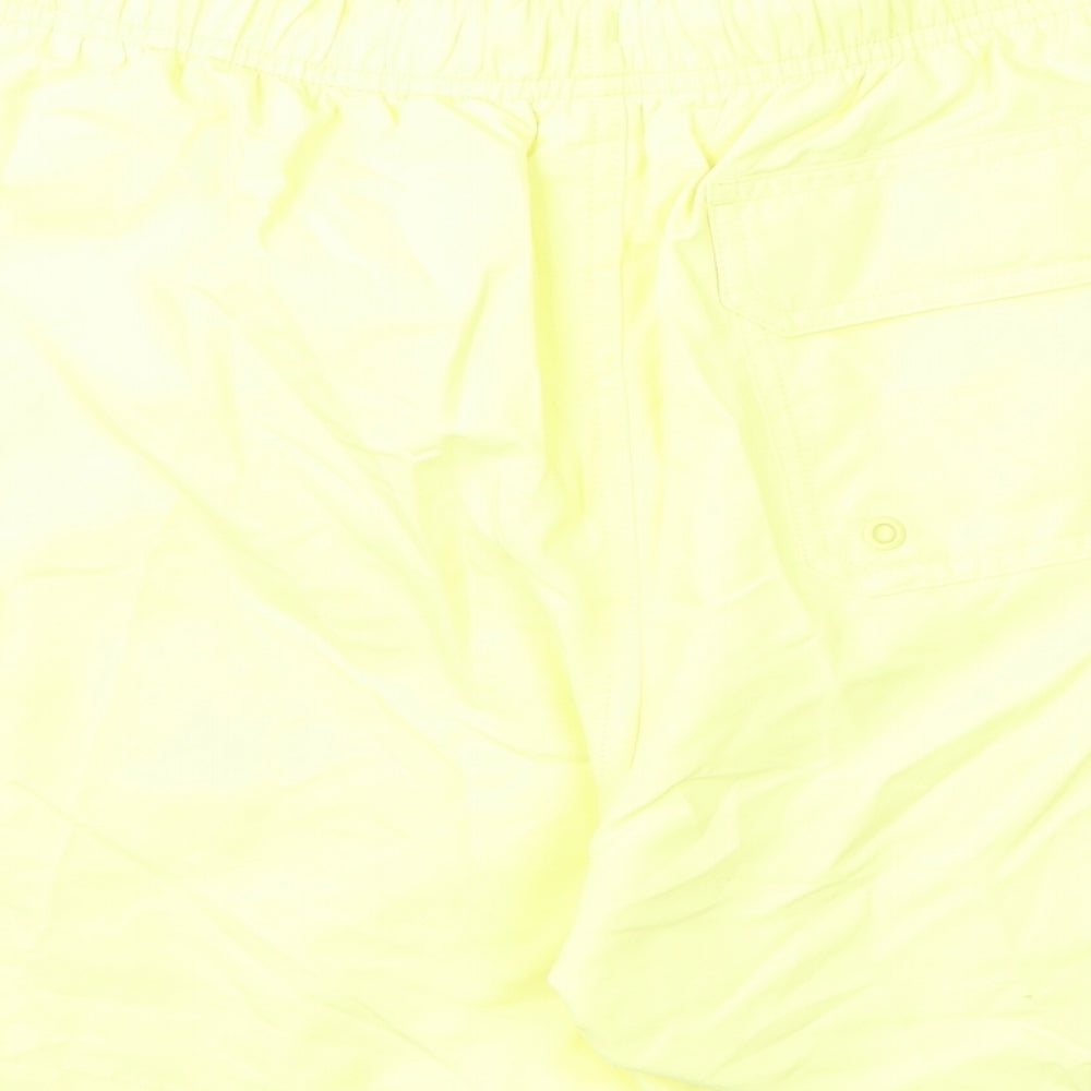 Marks & Spencer Mens Yellow Polyester Bermuda Shorts Size S L6 in Regular Drawstring - Swim Shorts