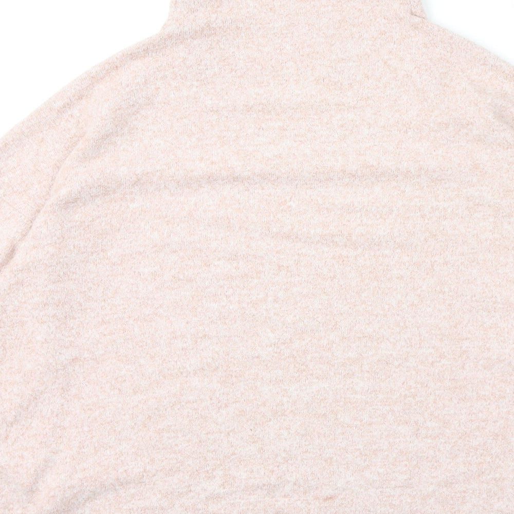 Stradivarius Womens Pink Mock Neck Viscose Pullover Jumper Size M