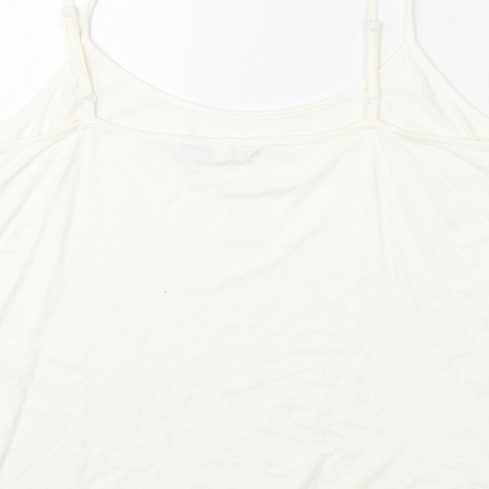Per Una Womens White Viscose Camisole Tank Size 14 Scoop Neck
