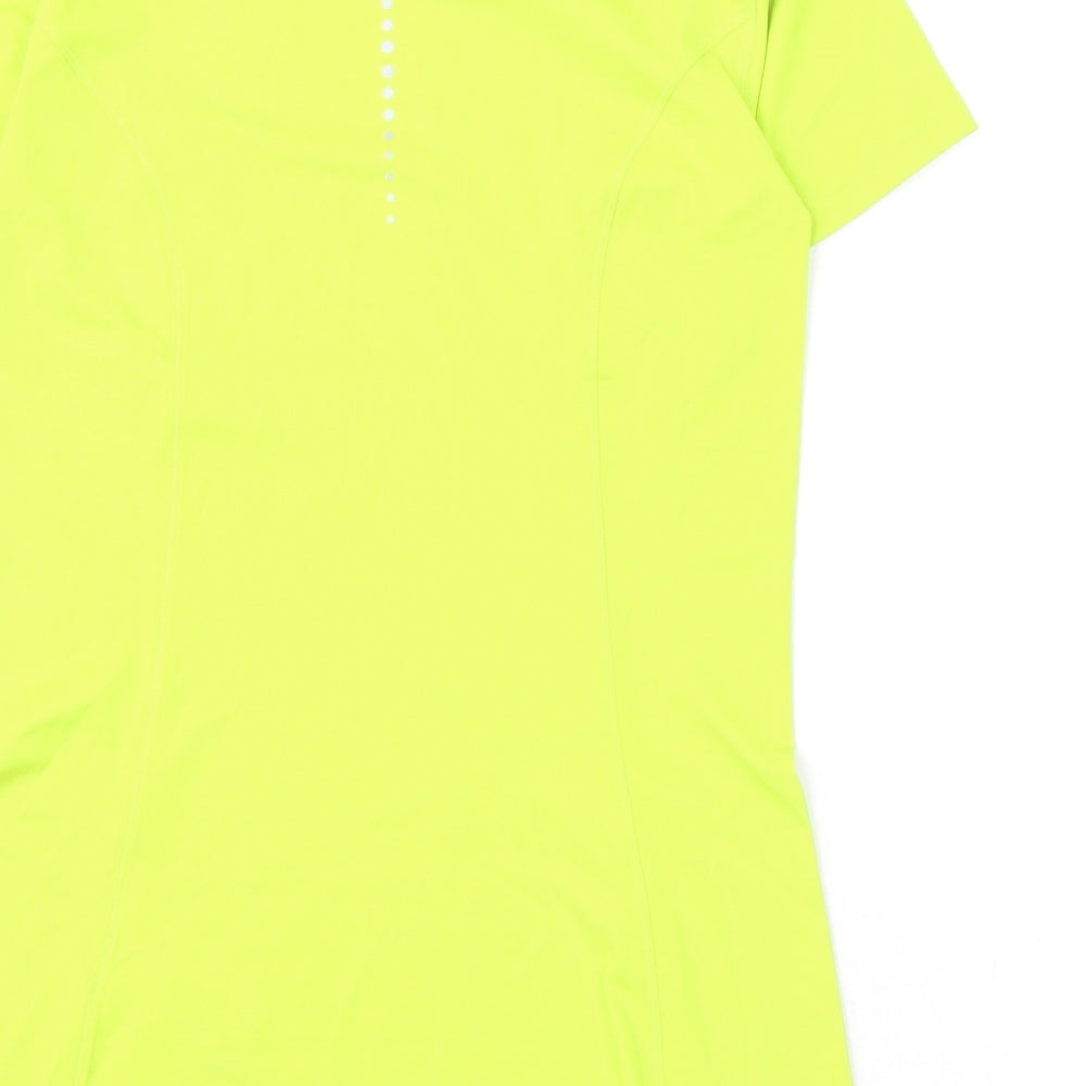 Goodmove Womens Green Polyester Basic T-Shirt Size 6 Round Neck Pullover