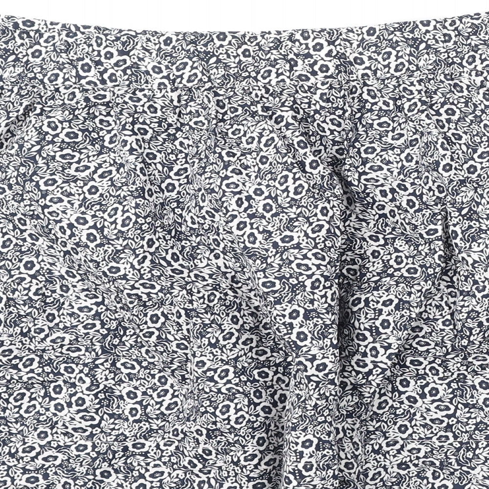 Marks & Spencer Womens Blue Floral Cotton Flare Skirt Size 20
