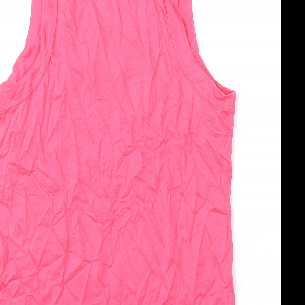 Marks & Spencer Womens Pink Solid Cotton Top Pyjama Top Size XS - Bonjour