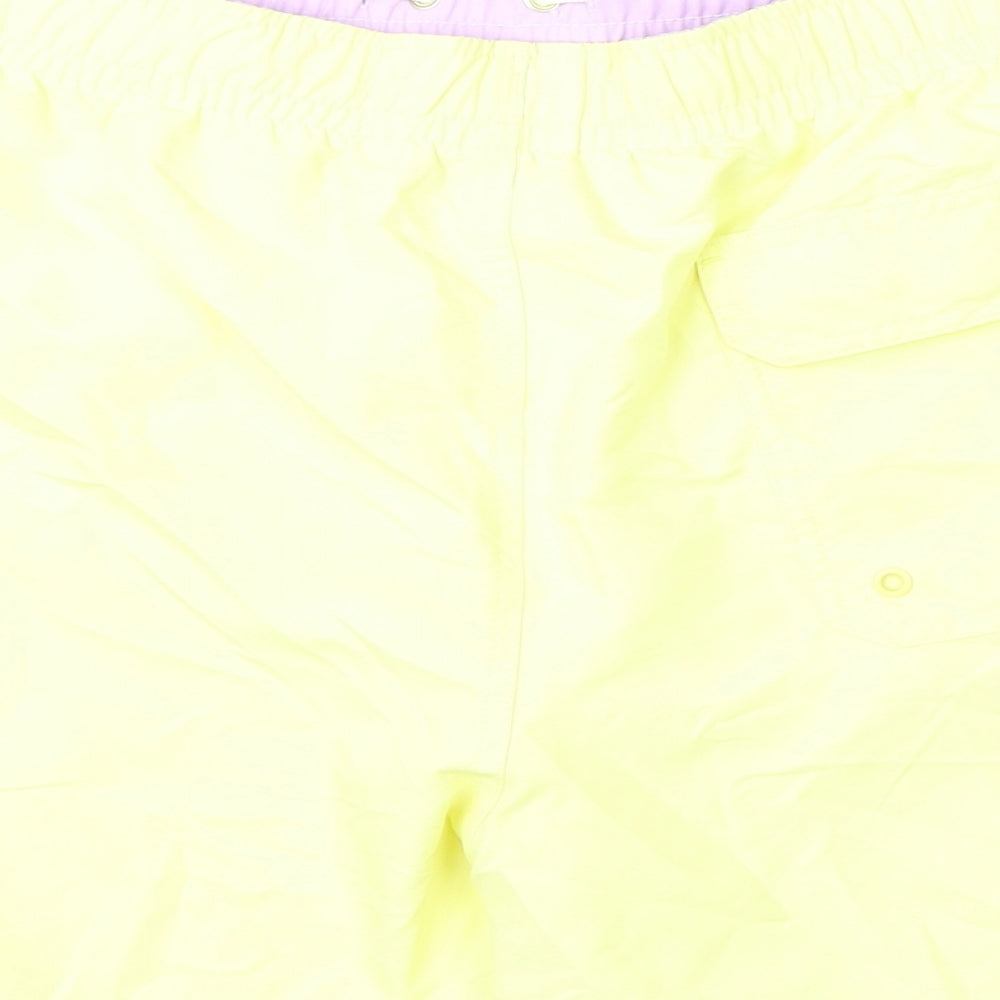 Marks & Spencer Mens Yellow Polyester Bermuda Shorts Size 3XL L6 in Regular Drawstring - Swim Shorts