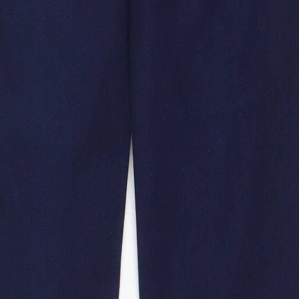 Marks & Spencer Womens Blue Cotton Skinny Jeans Size 10 L28 in Regular Zip