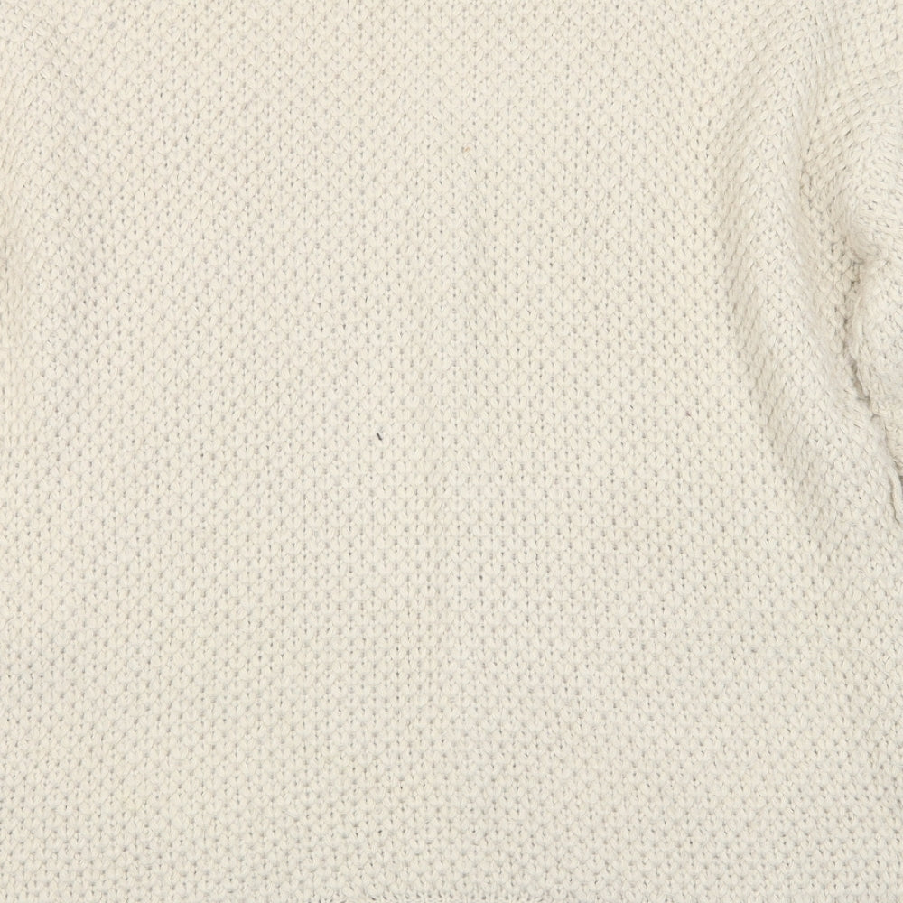 River Island Womens Beige V-Neck Acrylic Cape Jumper Size 12