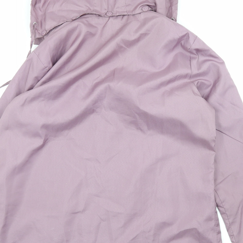 Anne De Lancay Womens Purple Rain Coat Jacket Size 14 Button