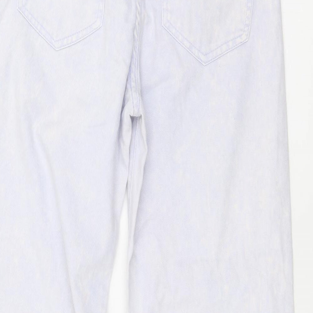 Urban Outfitters Womens Ivory Geometric Cotton Flared Jeans Size 28 L29 in Regular Zip