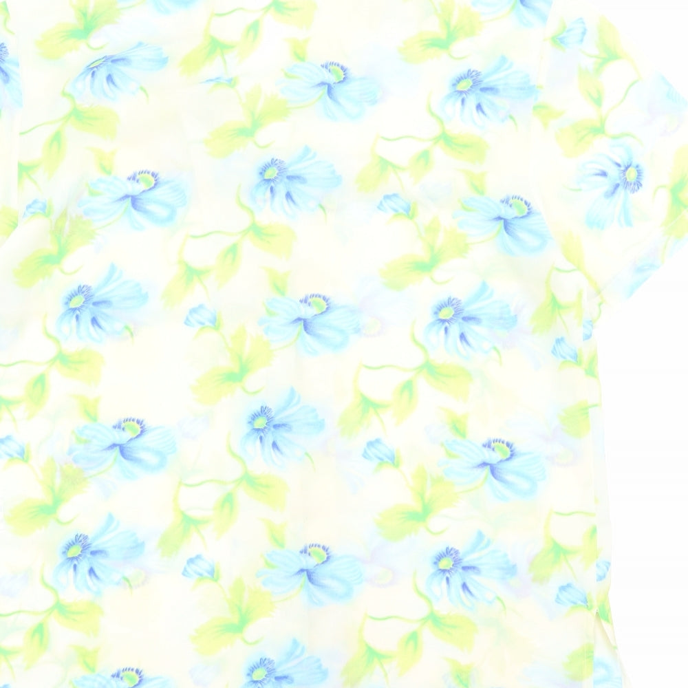 Soon Womens Multicoloured Floral Polyester Basic Button-Up Size 12 Collared