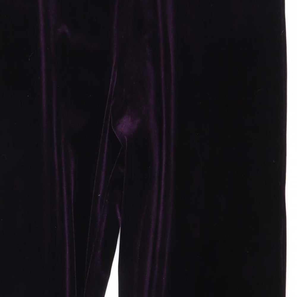 EWM Womens Purple Polyester Windbreaker Trousers Size 16 L27 in Regular