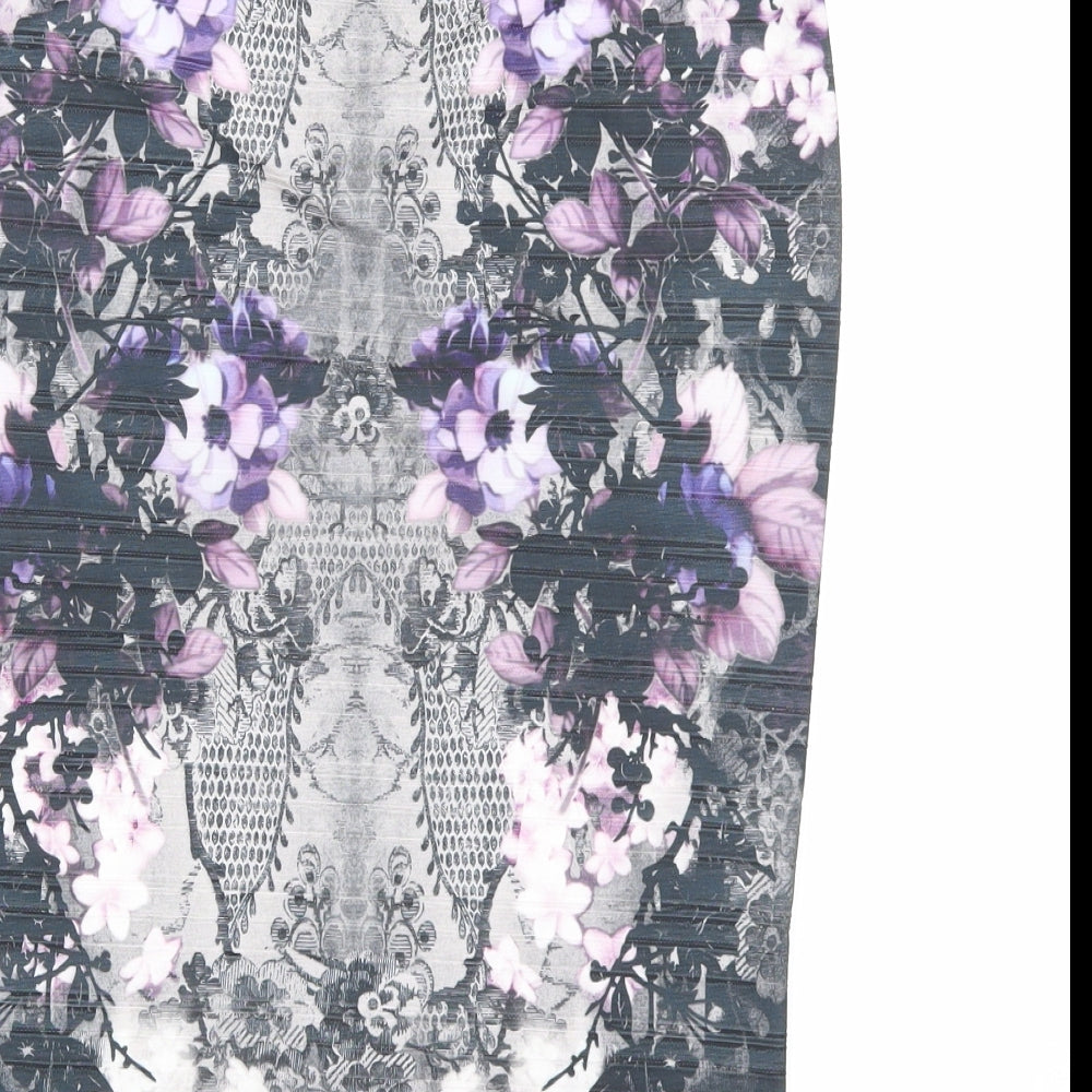 Next Womens Purple Floral Polyester Straight & Pencil Skirt Size 12