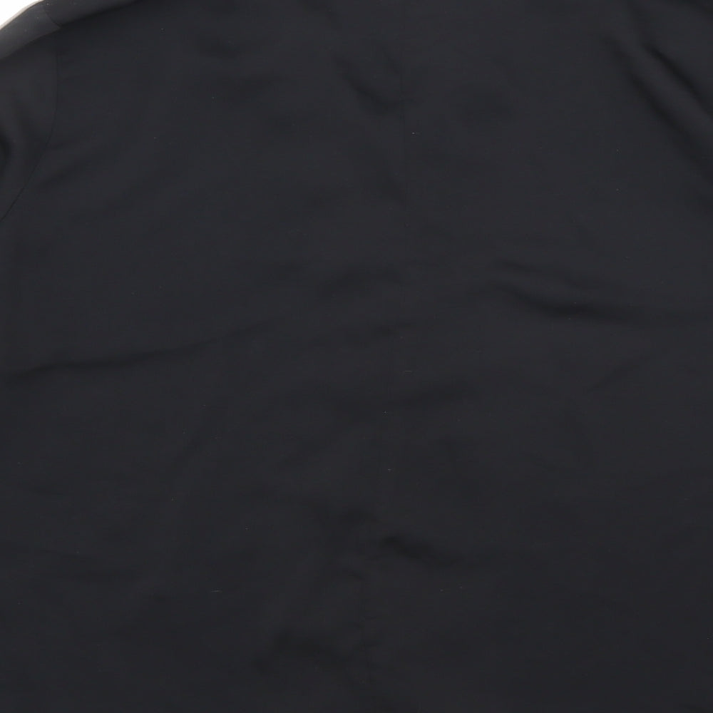 Mango Womens Black Polyester Basic Button-Up Size S Collared