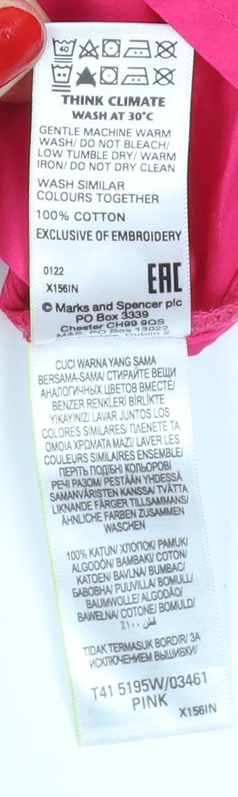 Marks & Spencer Women's Pink Embroidered Blouse Size 6