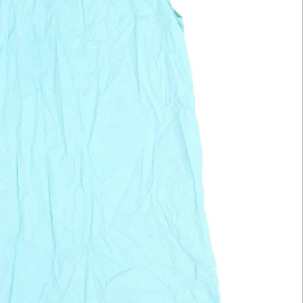 Tendency Womens Blue Polyester Shift Size L V-Neck Pullover