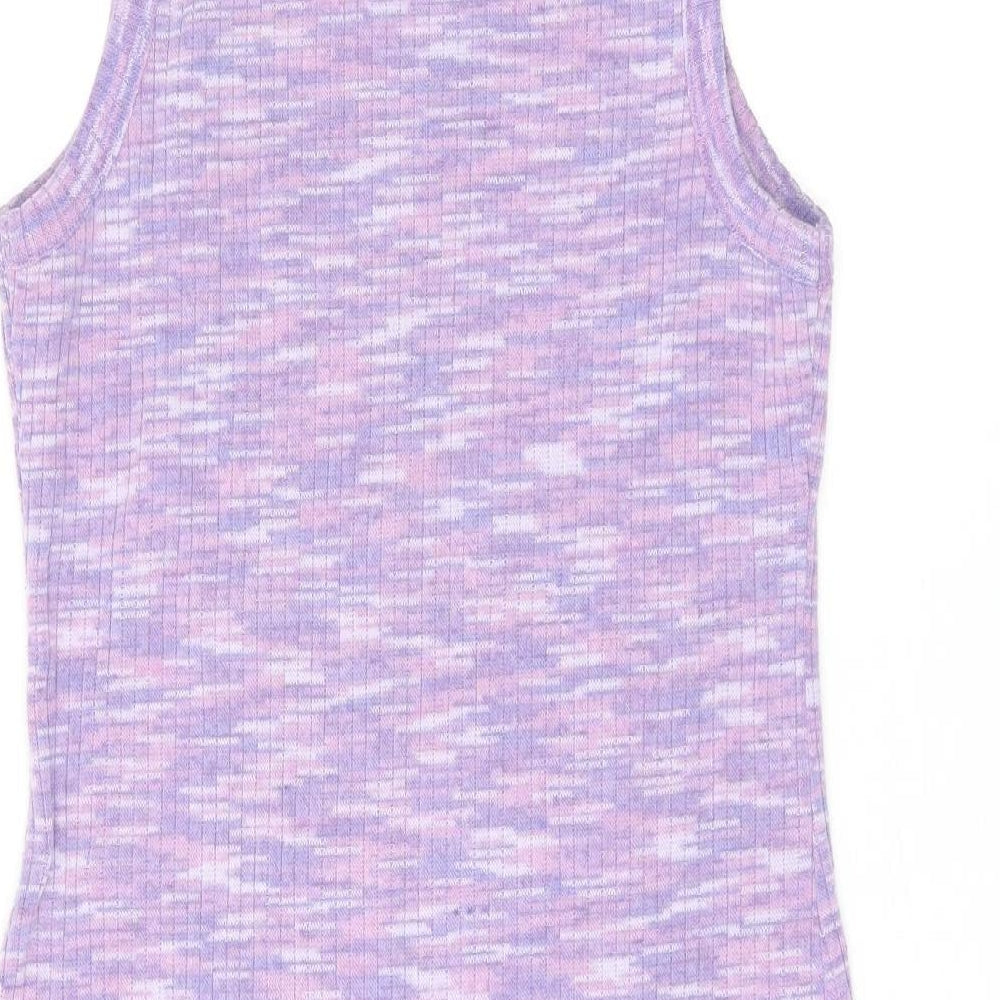 H&M Womens Purple Polyester Bodycon Size M Round Neck Pullover
